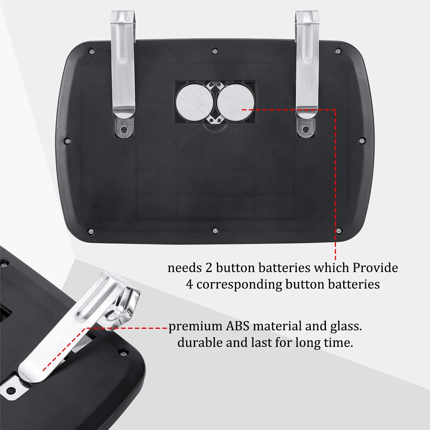 5 Pieces Sun Visor Mirror Car Visor Vanity Mirror Light Sun Shading Cosmetic Mirror Clip on Auto Makeup Mirror with 4 Pieces Button Battery LED and Touchscreen for Various Truck Automobile Accessories