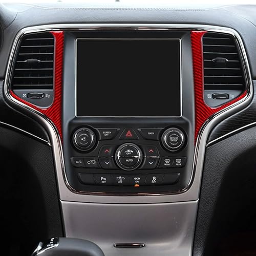 Miniatura 2 de SUNJIKA Compatible con marco de fibra de carbono para consola central interior, marco de navegador, accesorios para Jeep Grand Cherokee 2014 2015