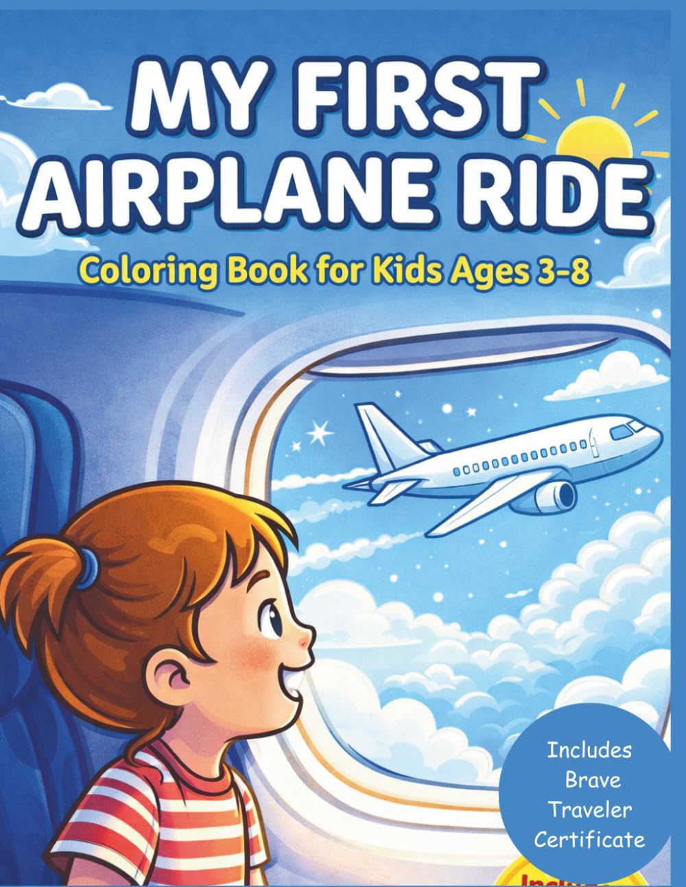 My First Airplane Ride Coloring Book for Kids Ages 3-8: Fun Train Ride Coloring Book for Kids Ages 3-8 | Travel Activity Book to Prepare Children for ... (“My First Adventures” Coloring Book Series)