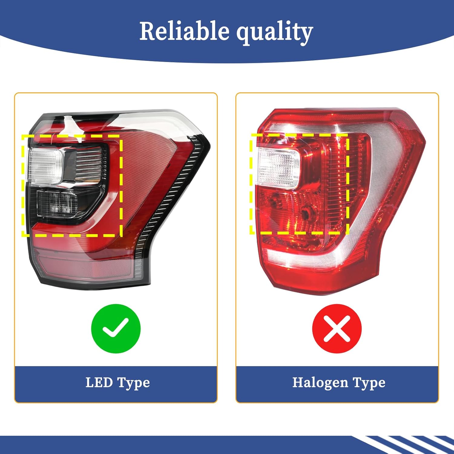 LED Type Tail Light JL1Z-13404-H Fit for Ford Expedition Limited/Platinum/King Ranch 2018-2021, Passenger Side Rear Lamp Assembly Rear Lamp JL1Z13404H, JL1Z-13404-D, JL1Z-13404-F(Right)