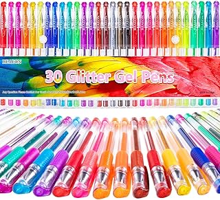 Glitter Gel Pens - Color Gel Pens - Gel Pen for Kids - Coloring Gel Pens Set - Sparkle Gel Pens for Adults Coloring Books Doodling Bullet Journaling