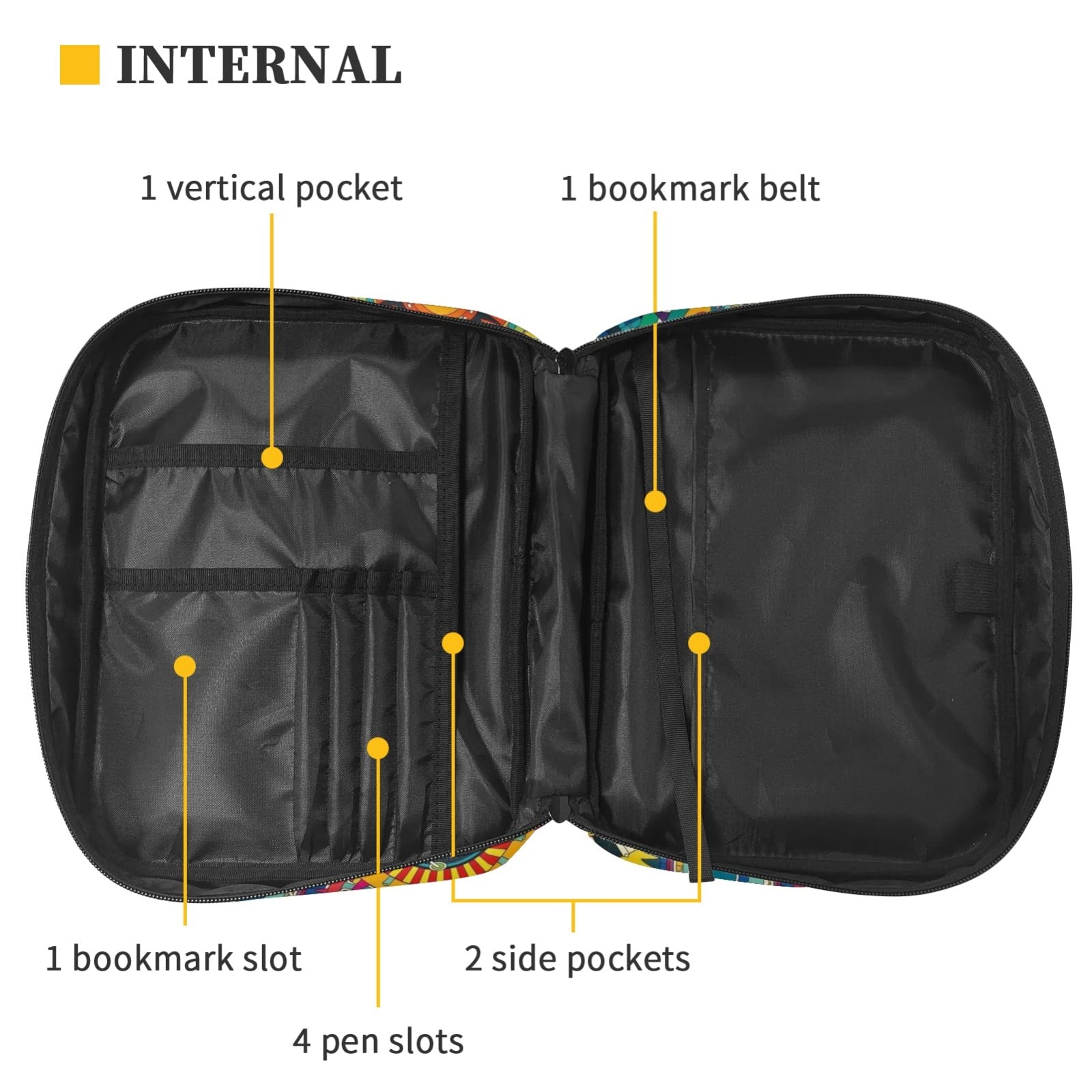 Dajingkj Custodia Bibbia con cerniera grande borsa libro Chiesa manici
