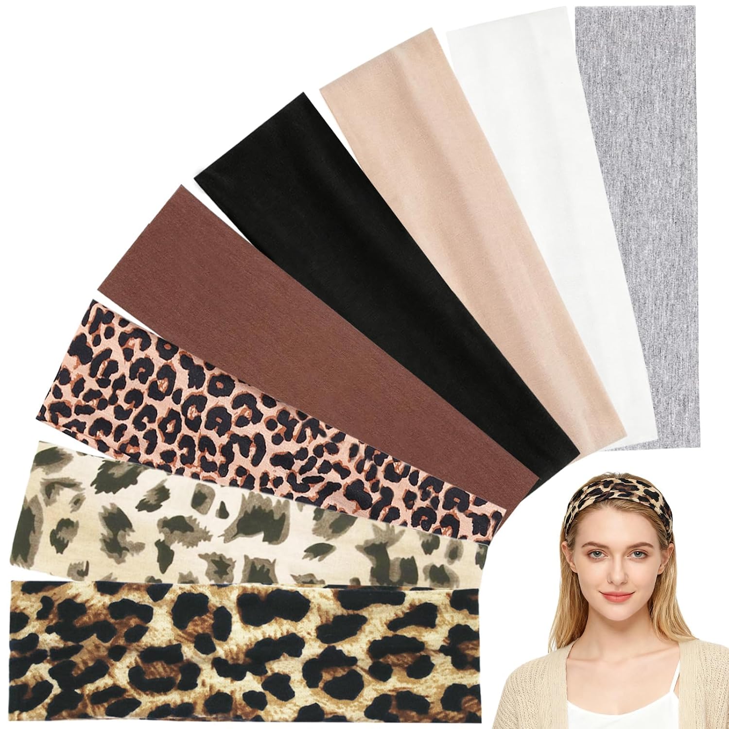 Stylish Leopard Print Yoga Headbands for Women - Non-Slip