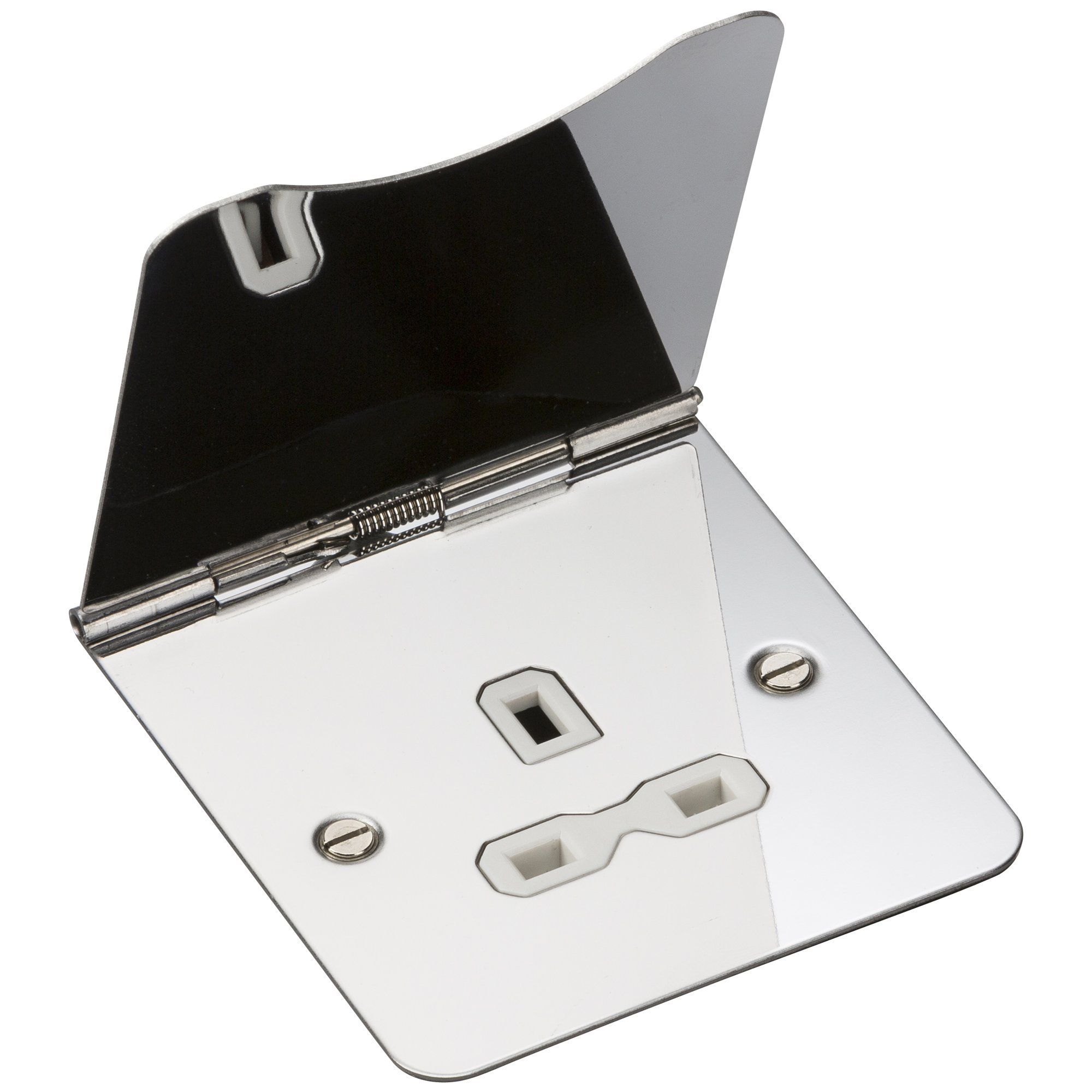 Knightsbridge FP7UPCW 13 A 1G Unswitched Floor Socket, Polished Chrome