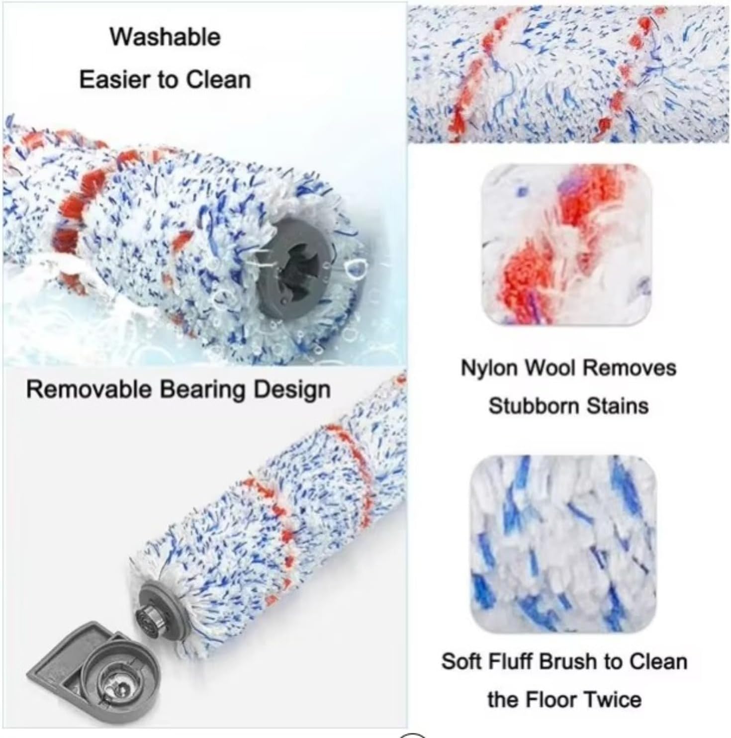 Replacement Soft Roller Brush Pre Filter Sponge Cordless Hard Floor Cleaner Spare Accessories for Tineco IFLOOR S HF10E-01(Set A)