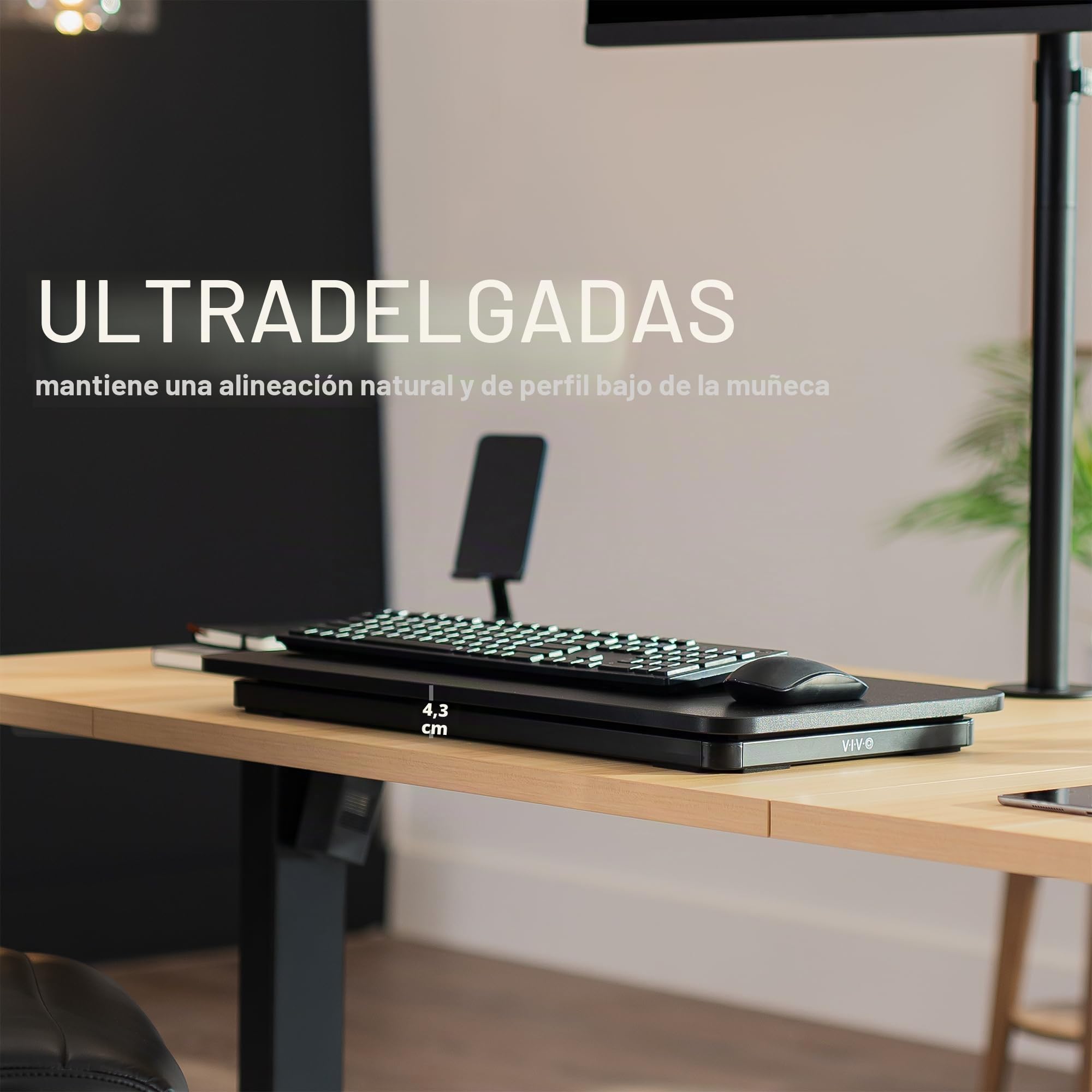 VIVO DESK-V024A - Elevador de Teclado y Mouse con Tijeras, Altura Ajustable, para Estaciones de Trabajo ergonómicas, Color Negro, DESK-V024A
