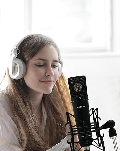 Miniatura 8 de Micrófono XLR, micrófono de condensador profesional con diafragma grande de 1.339 in, micrófono de grabación de estudio cardioide, computadora para