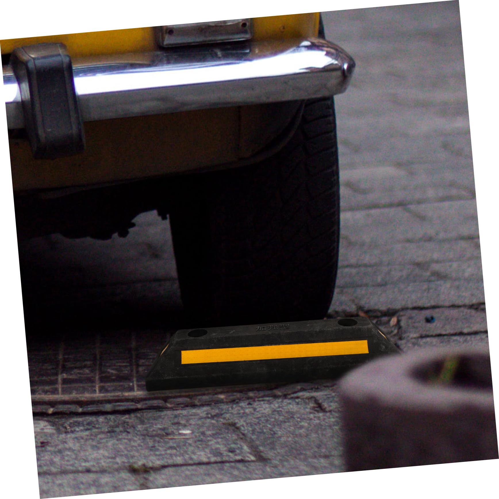 Tope de Rueda para Garaje de Goma Resistente, Calzos para Ruedas Portátiles Fácil Instalación para Estacionamiento Seguro de Vehículos
