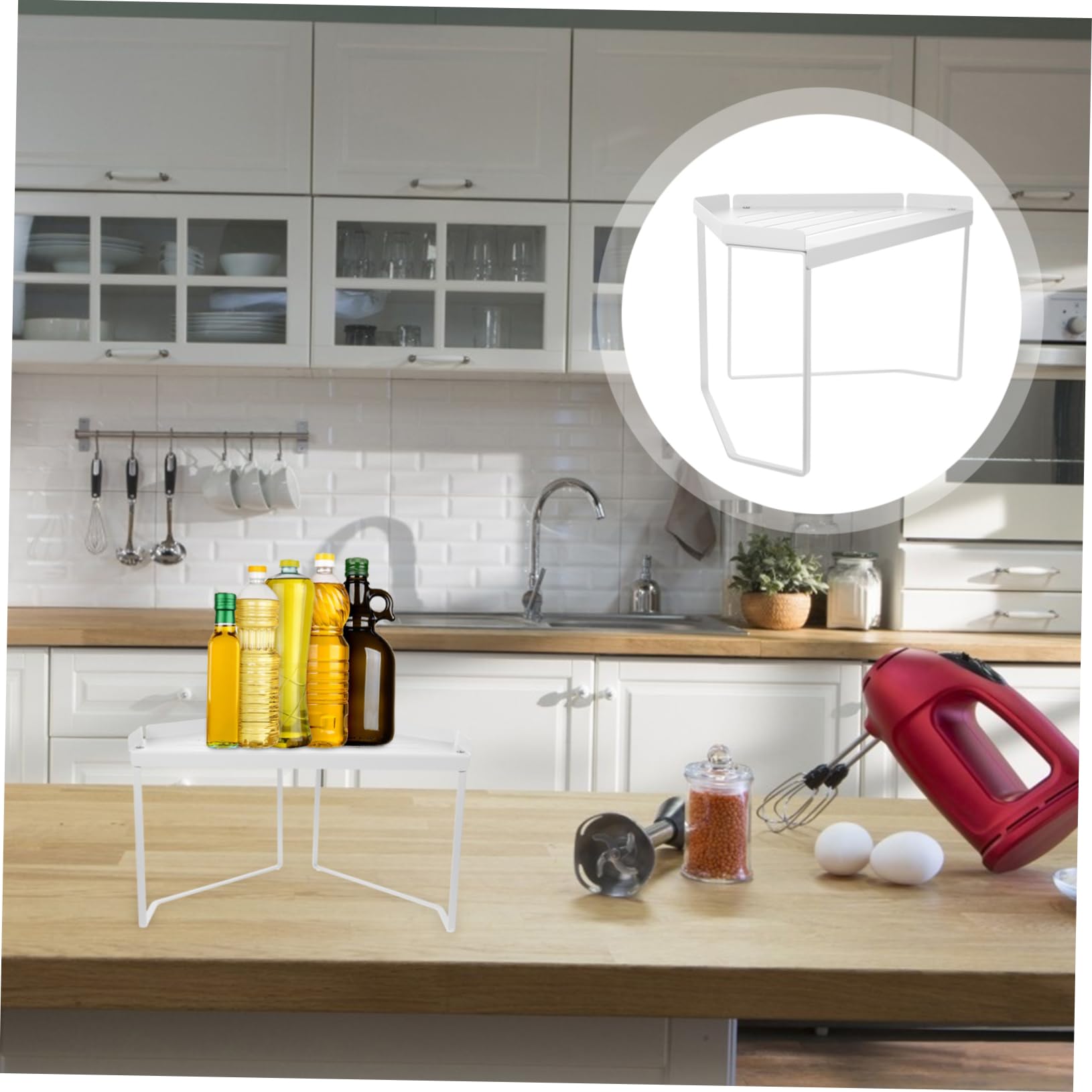 Cabilock Mensole Per Spezie Da Cucina Porta Spezie Da Tavolo in Metallo Mensola Angolare Facile Accesso E Organizzazione