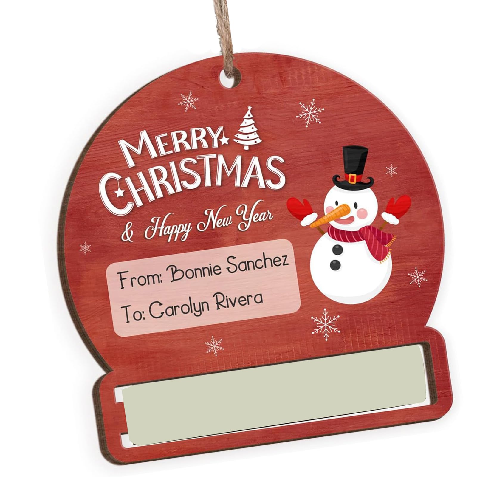 YWLUUOO Oaken Snowfigure Suspended Deck with Editable Face Christmas Tree Money Owner Thin Celebratory Accent Safe for Kids Oaken Snowfigure Coin Owner