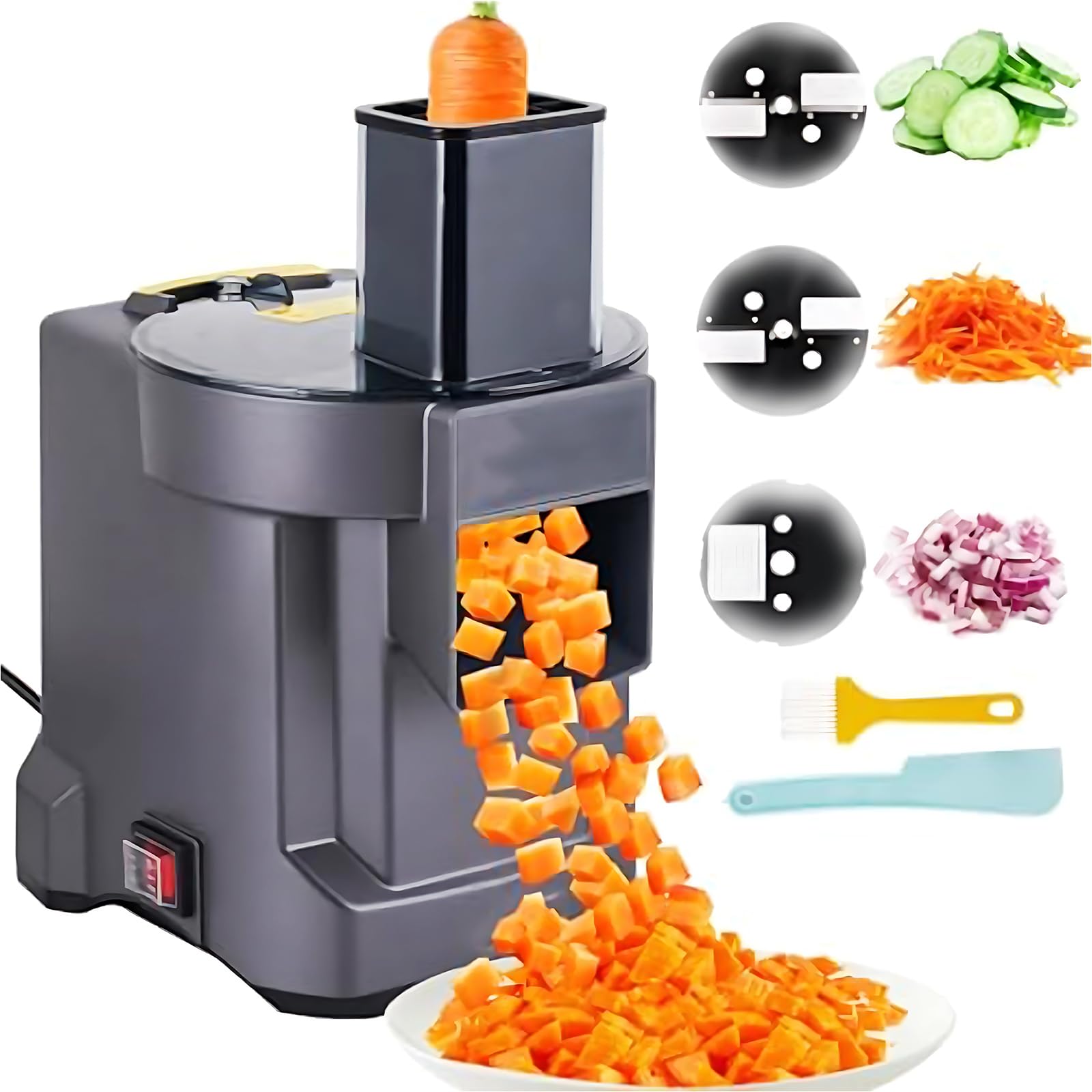 Trancheuse et déchiqueteur de légumes avec hachoir électrique polyvalent