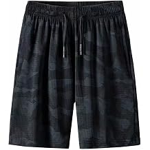 Mens Running Gym Quick Dry Mesh Shorts Loose Fit Camouflage Pants Breathable Sports Short with Elastic Waist and Drawstring Big Size Casual Short Summer Half Pant for Fitness Workout Training