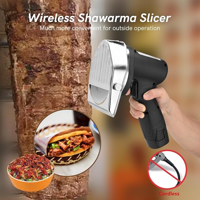 Cortadora Eléctrica Inalámbrica para Kebab Shawarma, 80W, Ajustable miniatura 5