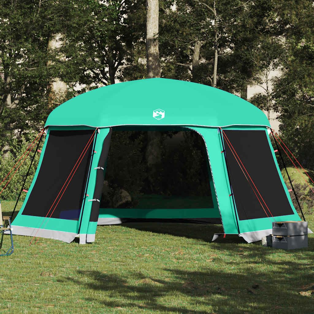Zielony namiot basenowy ze zdejmowanym zadaszeniem, ściankami z siatki, wodoodporny poliester 185T, 512 x 458 cm, ochrona przed promieniowaniem UV, na kemping, piknik, plażę, ochrona przed owadami