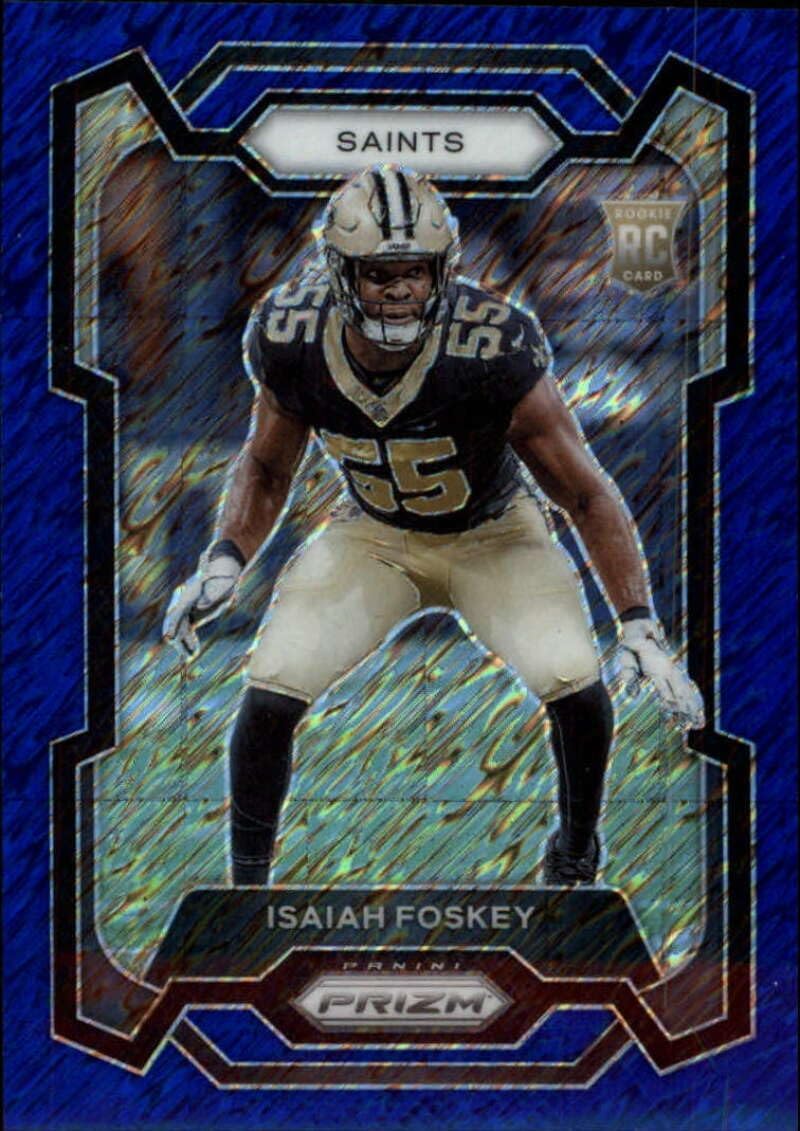 2023 Panini Prizm Prizm Blue Shimmer Football #373 Isaiah Foskey RC Rookie S25 New Orleans Saints