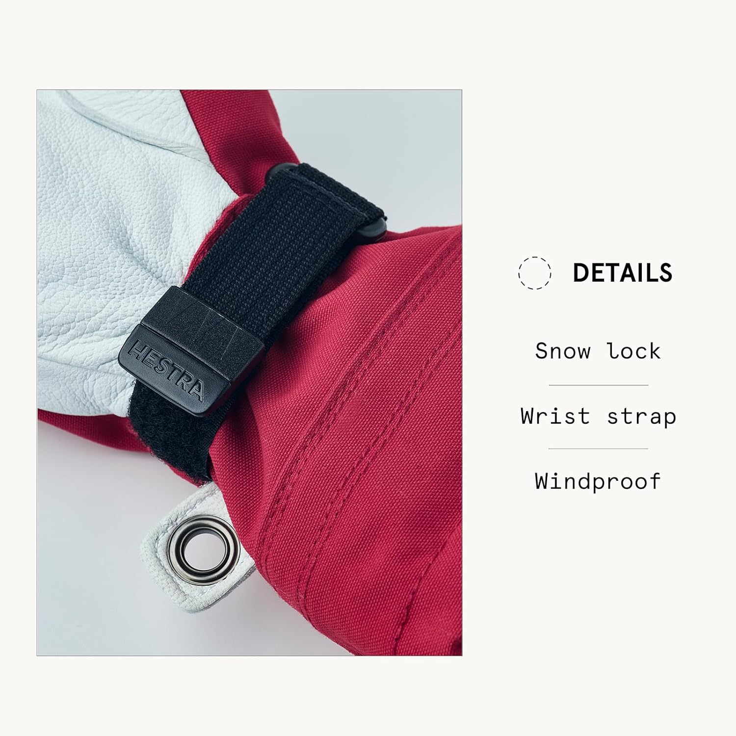 Hestra Army Leather Heli Ski Junior Mitt (Youth 4-13yrs) | Waterproof, Insulated Classic 3-Finger Leather Kids Gloves for Winter, Skiing & Playing in The Snow - Image 4