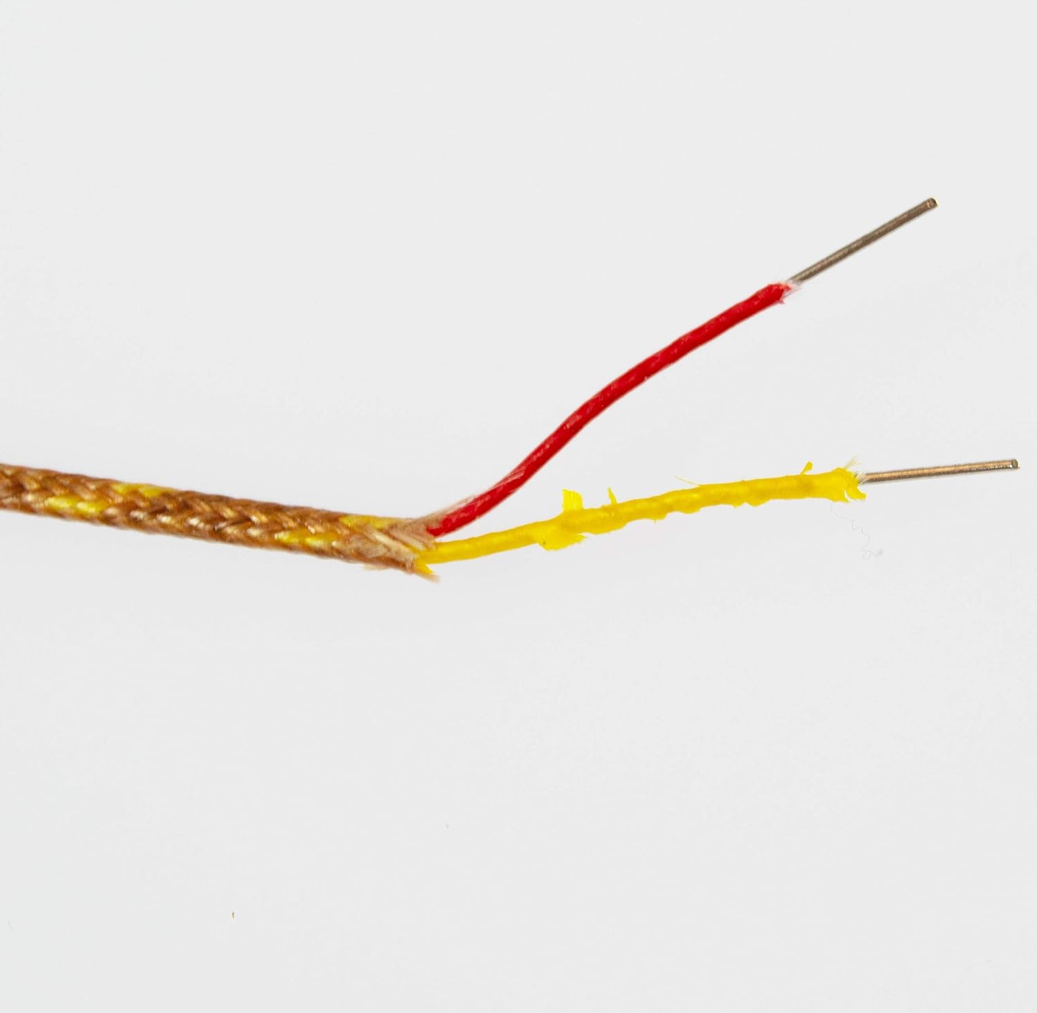 K242305 K Type, 24 AWG, Solid, Fiberglass Insulation Thermocouple