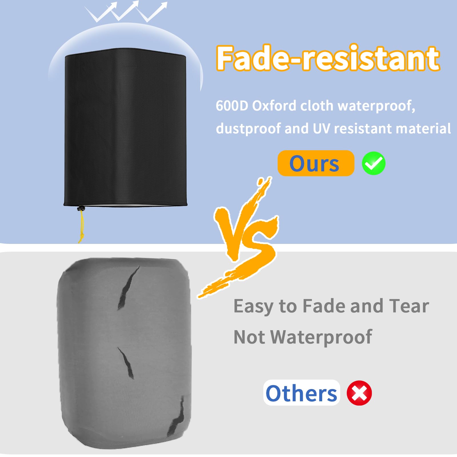 Funda para altavoz PA/DJ de 12 pulgadas para altavoz alimentado montado en el soporte, paquete de 2 fundas para altavoces al aire libre, tela Oxford gruesa 600D, impermeable, protección UV, a