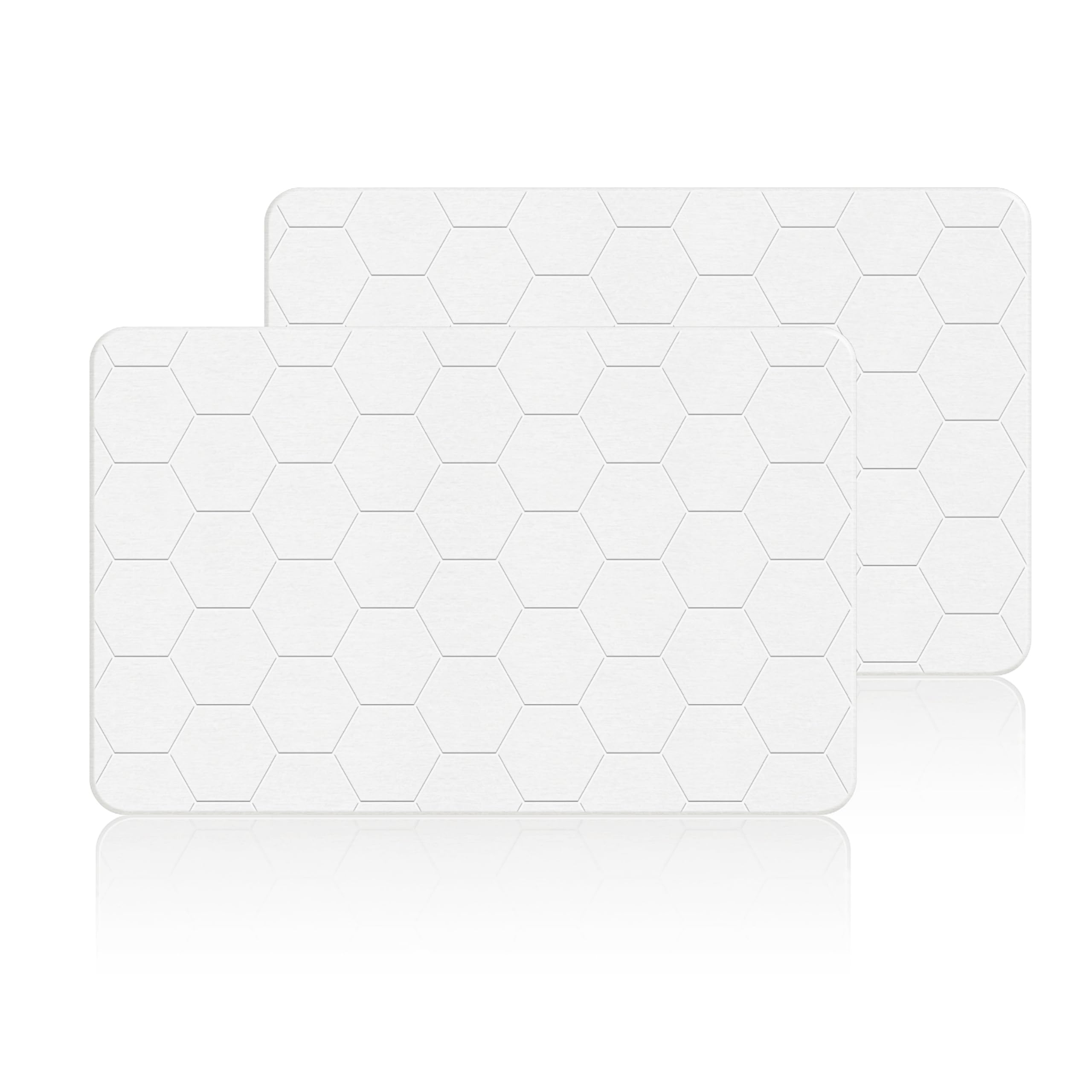 THMINS 2 Pack Extra Large Stone Bath Mat, 32''x20'' Non-Slip Diatomaceous Earth Stone Bath Mat, Super Absorbent Quick Drying for Bathroom/Kitchen,