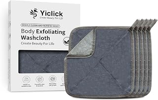 Yiclick Exfoliating Washcloth for Face and Body, Wash Cloth for Showering, Travel Wash Rag - Exfoliating Towel, Body Scrubber Exfoliator, Scrub Cloth, Loofah Lufas Sponge for Men & Women