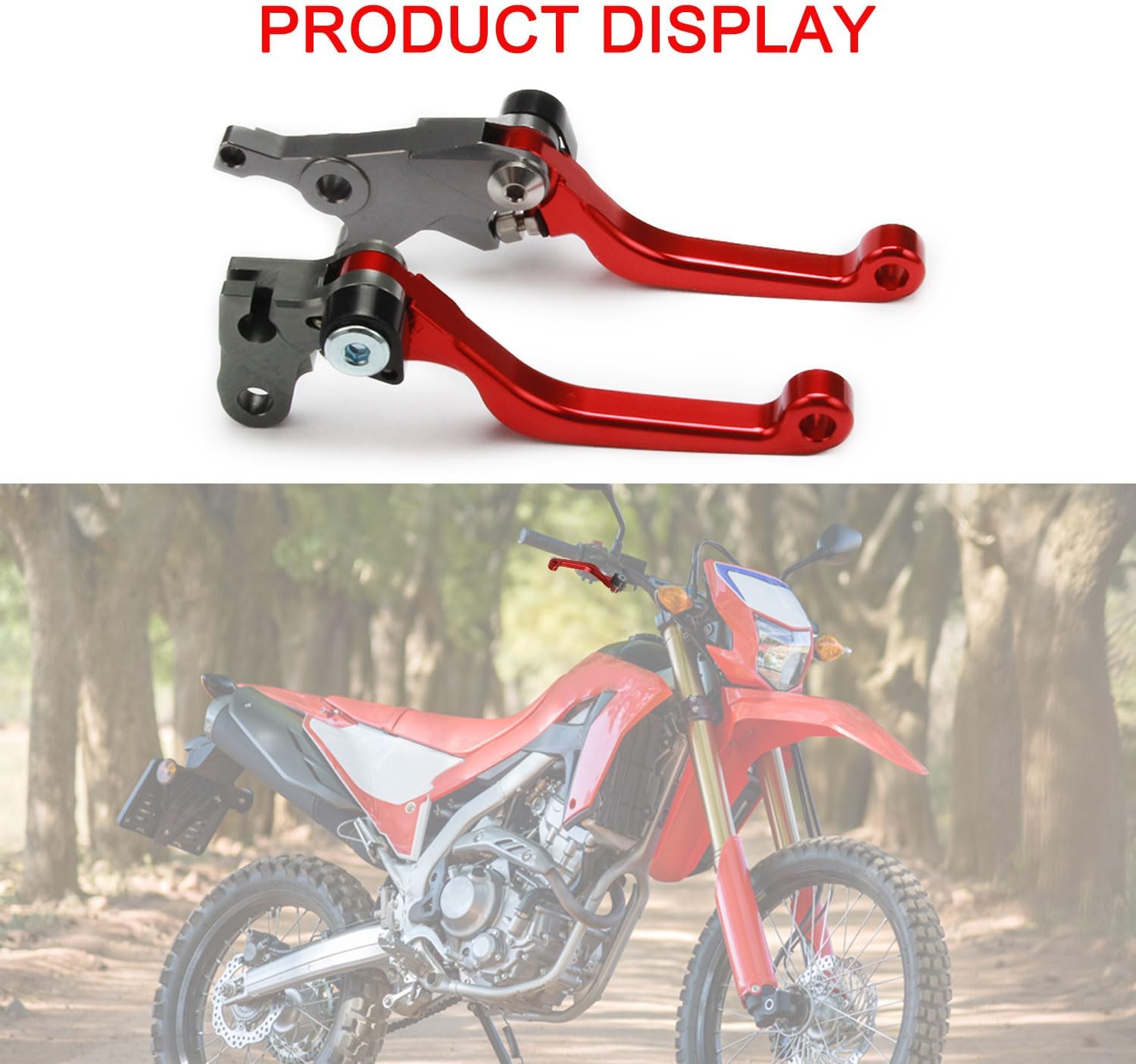 Brake Clutch Lever CNC for CRF300L CRF300RALLY 21-25 CRF250L/M 12-20 CRF250RL CRF250RALLY 17-23, Dirt Bike Brake Levers Adjustable Set for CRF300L Rally CRF250L Rally Red