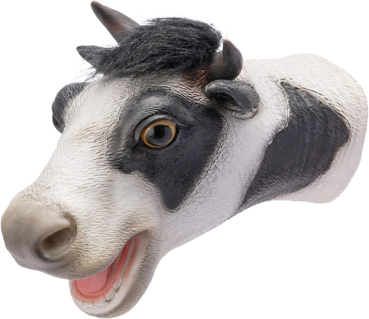 Yolococa Cow Hand Puppet Realistic Latex Soft Animal Toy Storytelling Role Play Party Supplies for Kids