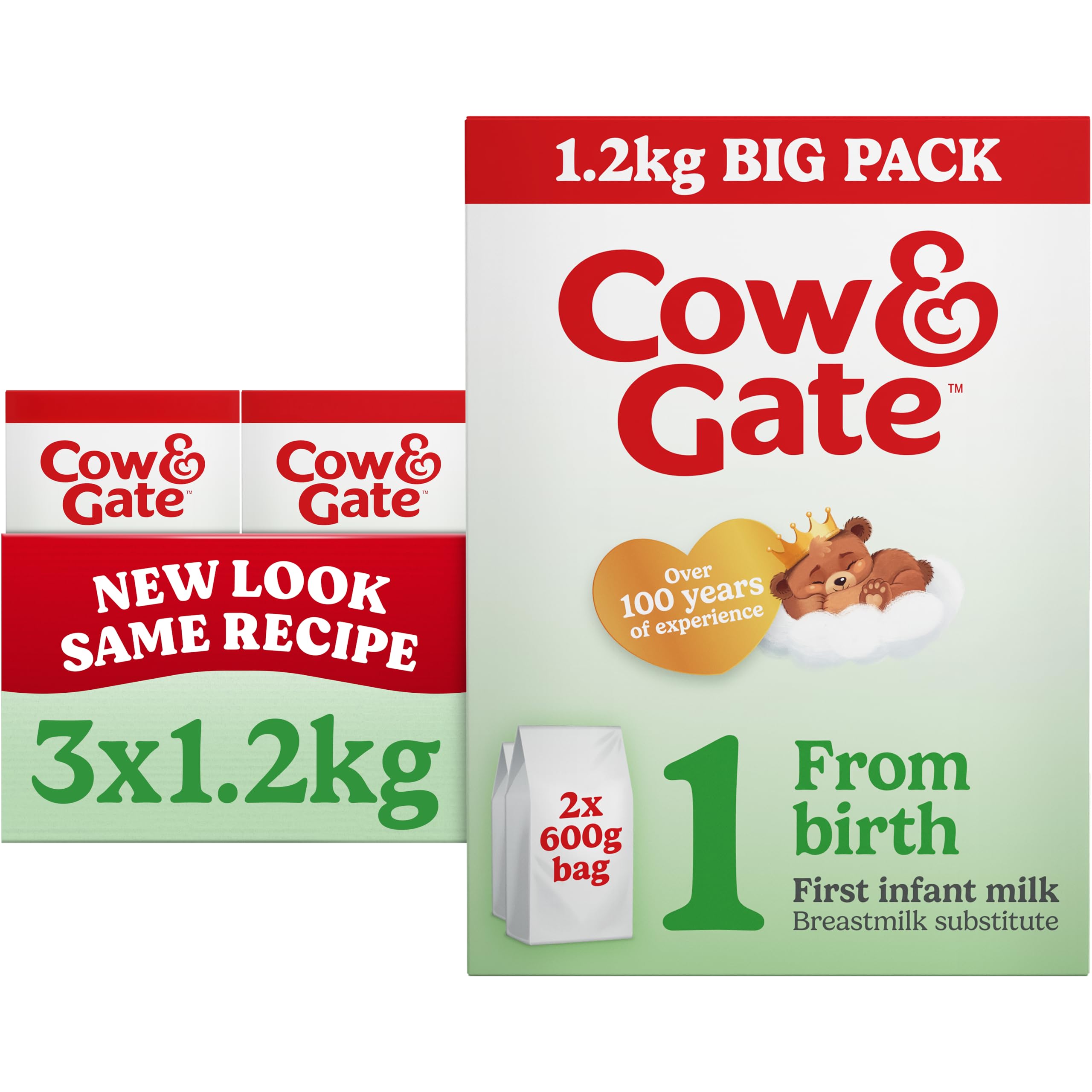 Cow & Gate 1 First Infant Baby Milk Powder Formula From Birth, 1.2KG