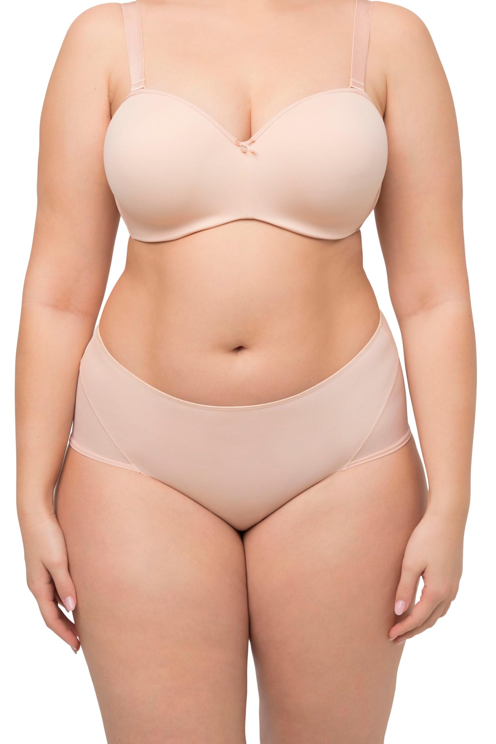 Ulla Popken Womenswear Plus Size Curvy Illusion Thong Look Maxi Panty champagne 50+ 816257660-50+