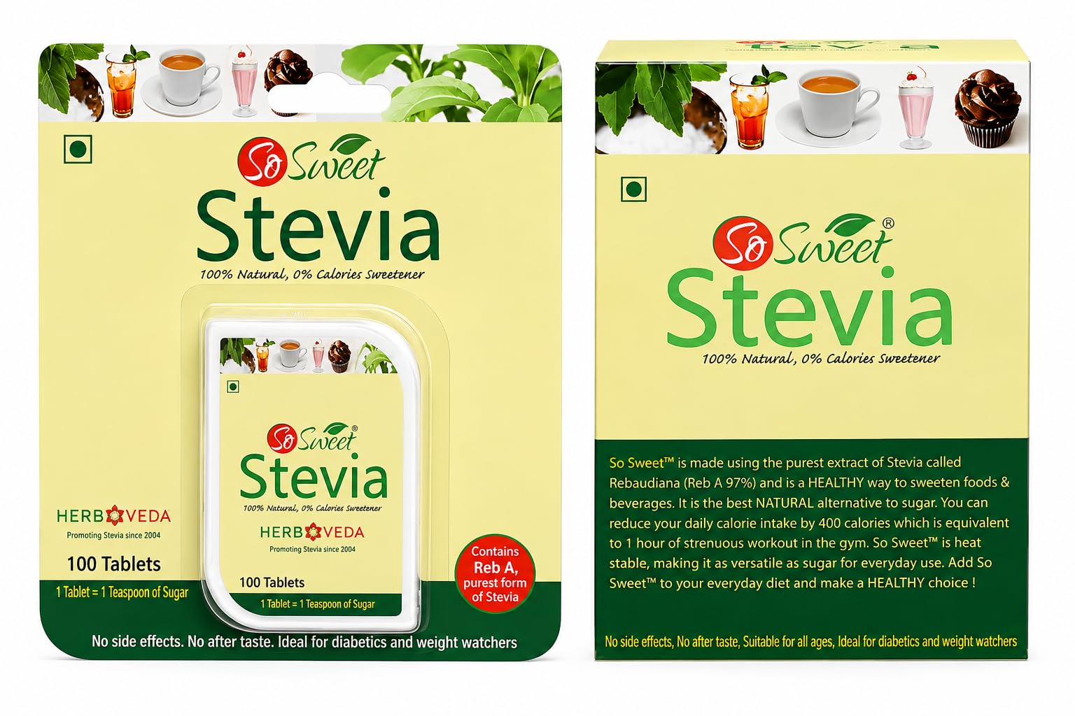 So Sweet Stevia 300 Tablets and 50 Sachets - Sugar-Free, Natural, Zero-Calorie Sweetener, Pack of 4, Ideal for Diabetics & Keto Diets, Convenient for Sweetening Drinks, Tea, Coffee, and Baking — Amazon image 10