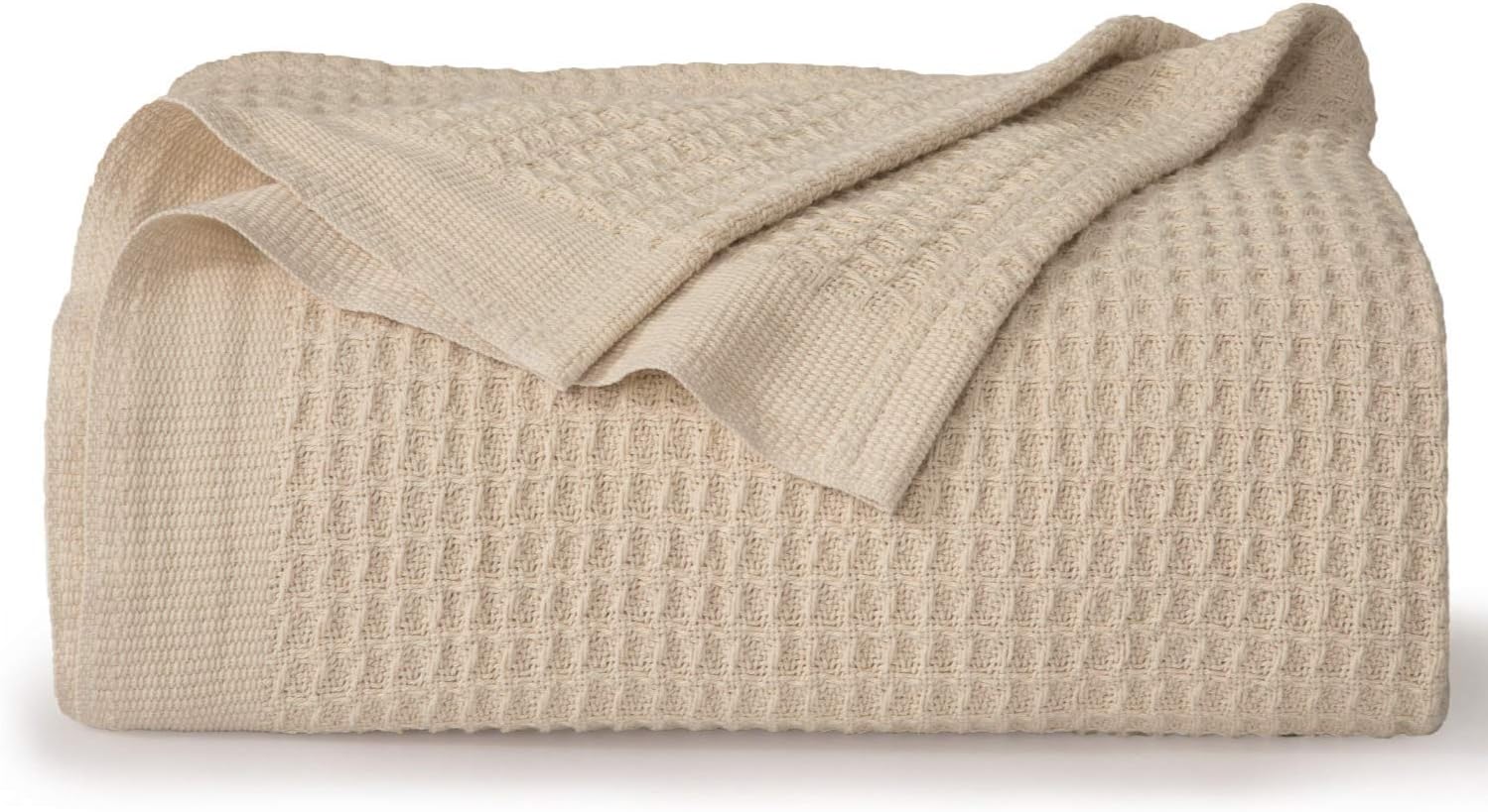 Bedsure 100 Cotton Blankets King Size Beige 405GSM