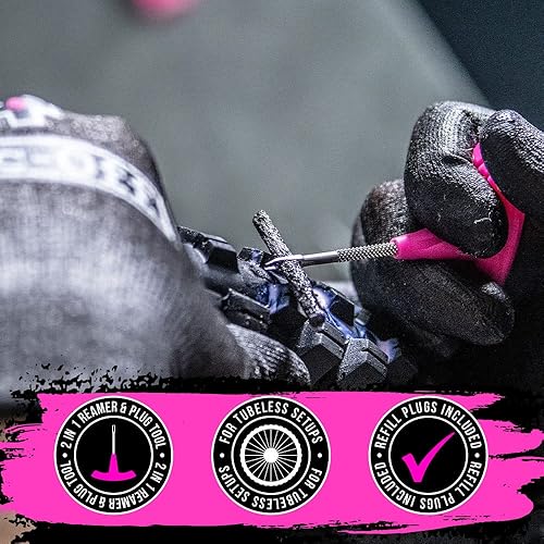 Miniatura 7 de Muc Off - Sellador sin cámara sin complicaciones de pinchazos (1 litro) y kit de reparación de tapón de perforación Muc Off para bicicletas