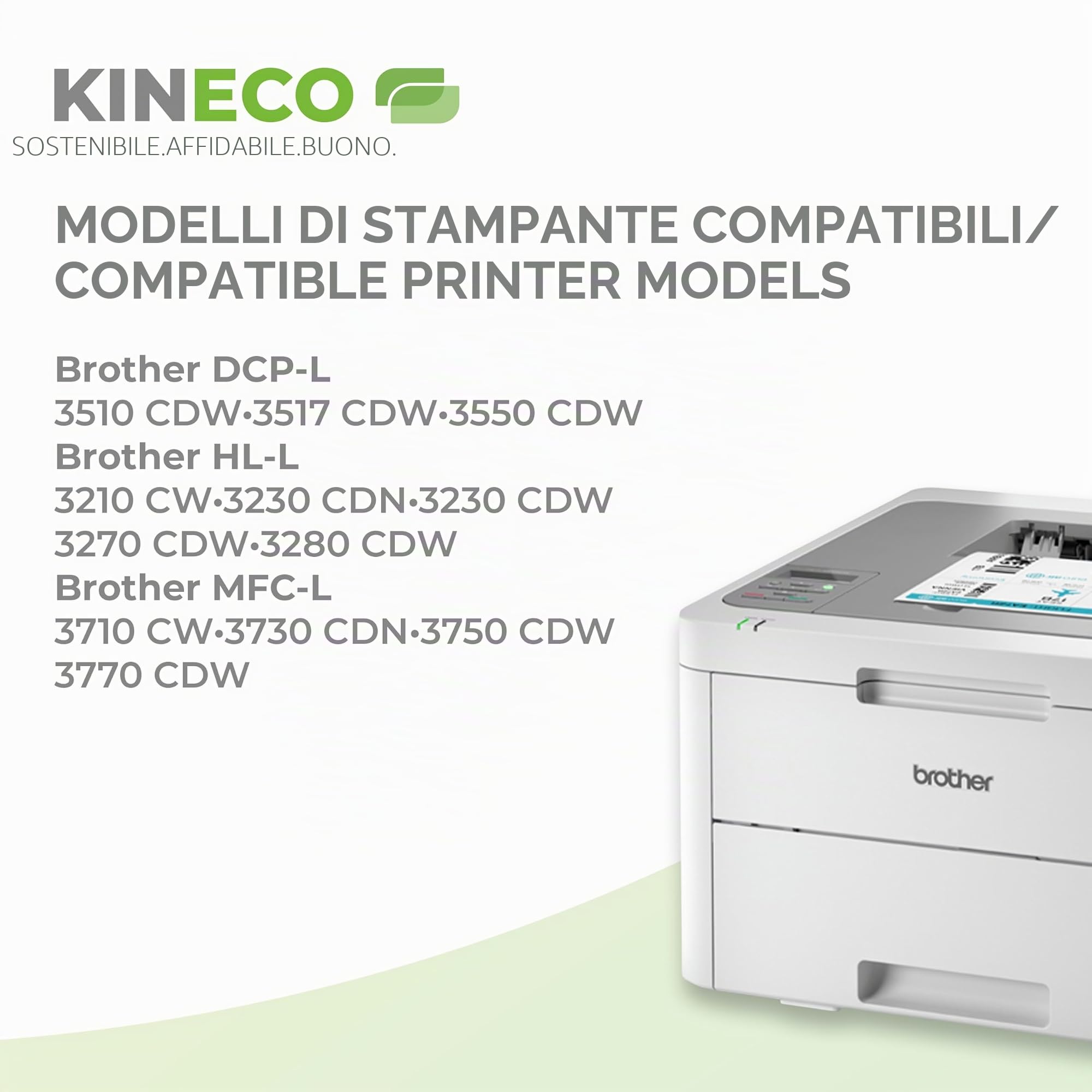Kineco TN243CMYK Toner compatibile per stampanti Brother MFC-L3750CDW HL-L3210CW DCP-L3550CDW HL-L3230CDW MFC-L3770CDW MFCL3750CDW TN-243 TN243 (set di 5)