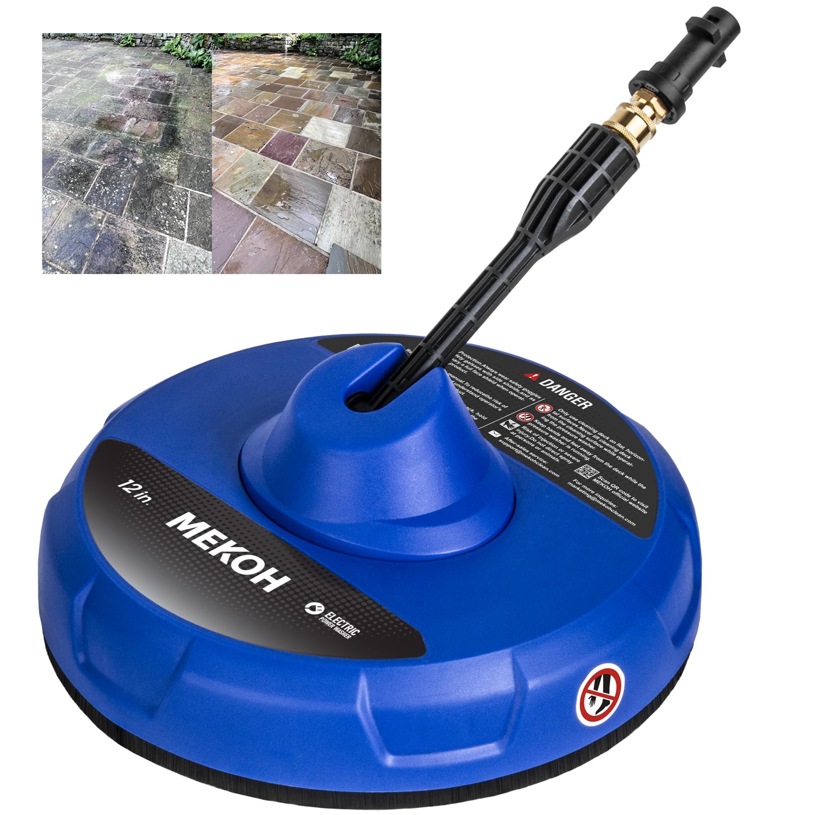 MEKOH Large Patio Cleaner Attachment for Karcher K2/K3/K4 Matte Blue