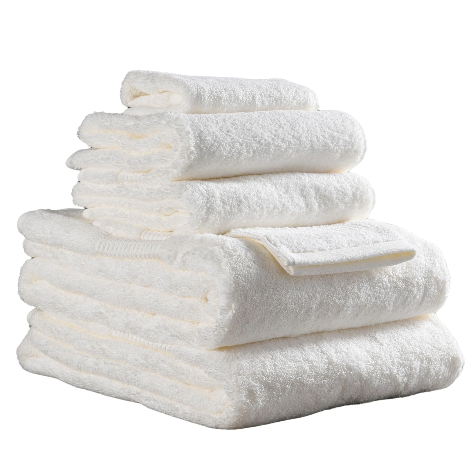 Delilah Home - 100% Organic Bath Towel Set, Ultra-Soft, & Absorbent Turkish Organic Cotton Spa Towels - Eco-Friendly & Vegan (One Piece Each 13x13, 16x30, 30x54) Pack of 3, Ivory Towels