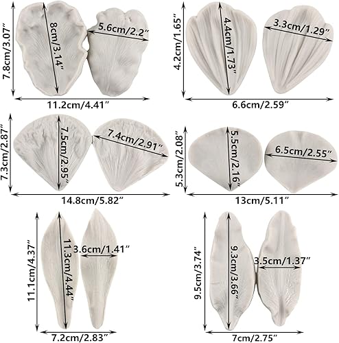 Vista 20 de Sijiangmold Gumpaste - Molde de silicona para veteado de hojas de fondant, moldes veteados para pasta de goma, molde de flores para decoración