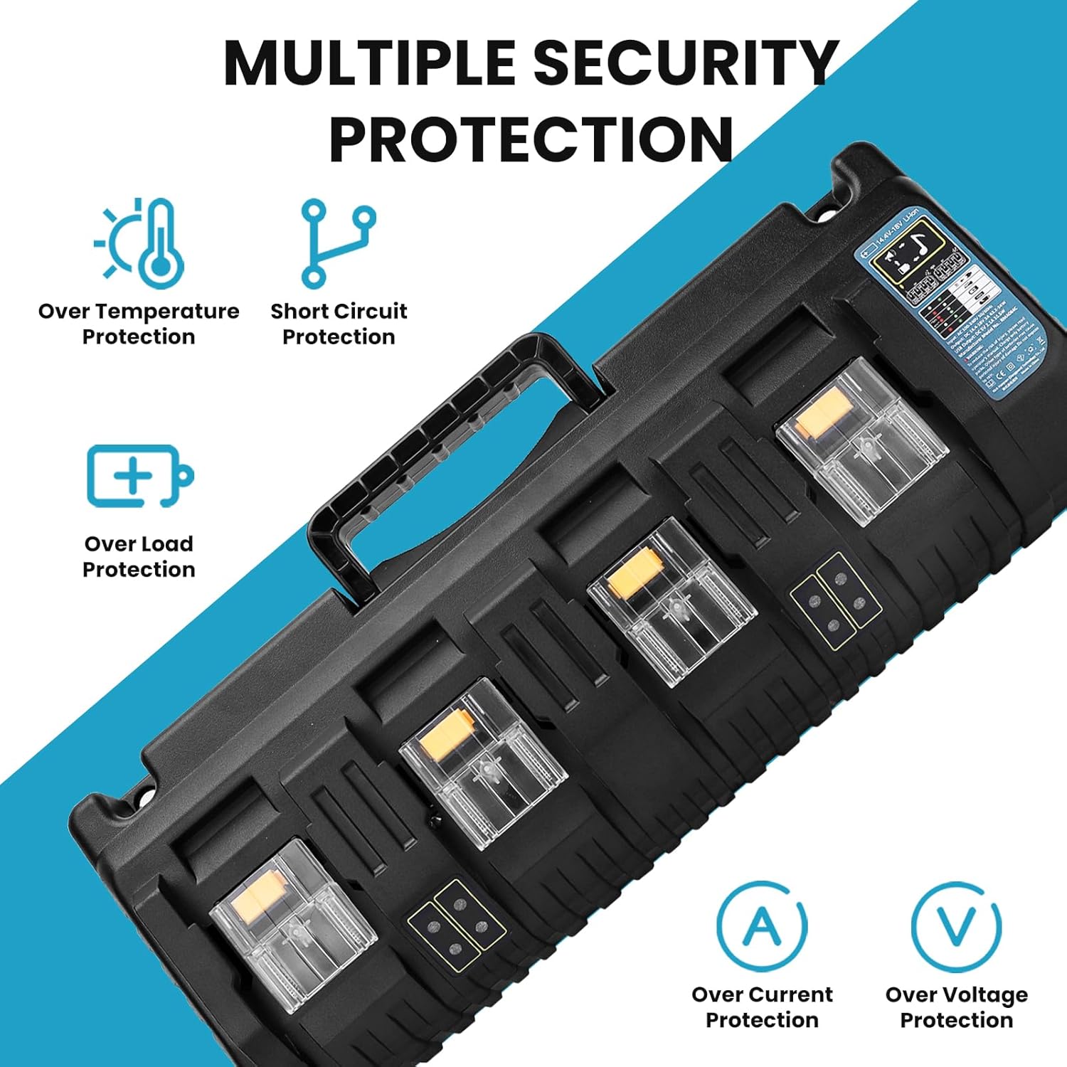 Munikind Replacement Battery Charger Compatible with18V Battery Charger Compatible with 14.4V-18V LXT Lithium-Ion BL1860 BL1850 BL1840 BL1830 BL1815 Rapid Charger DC18RC
