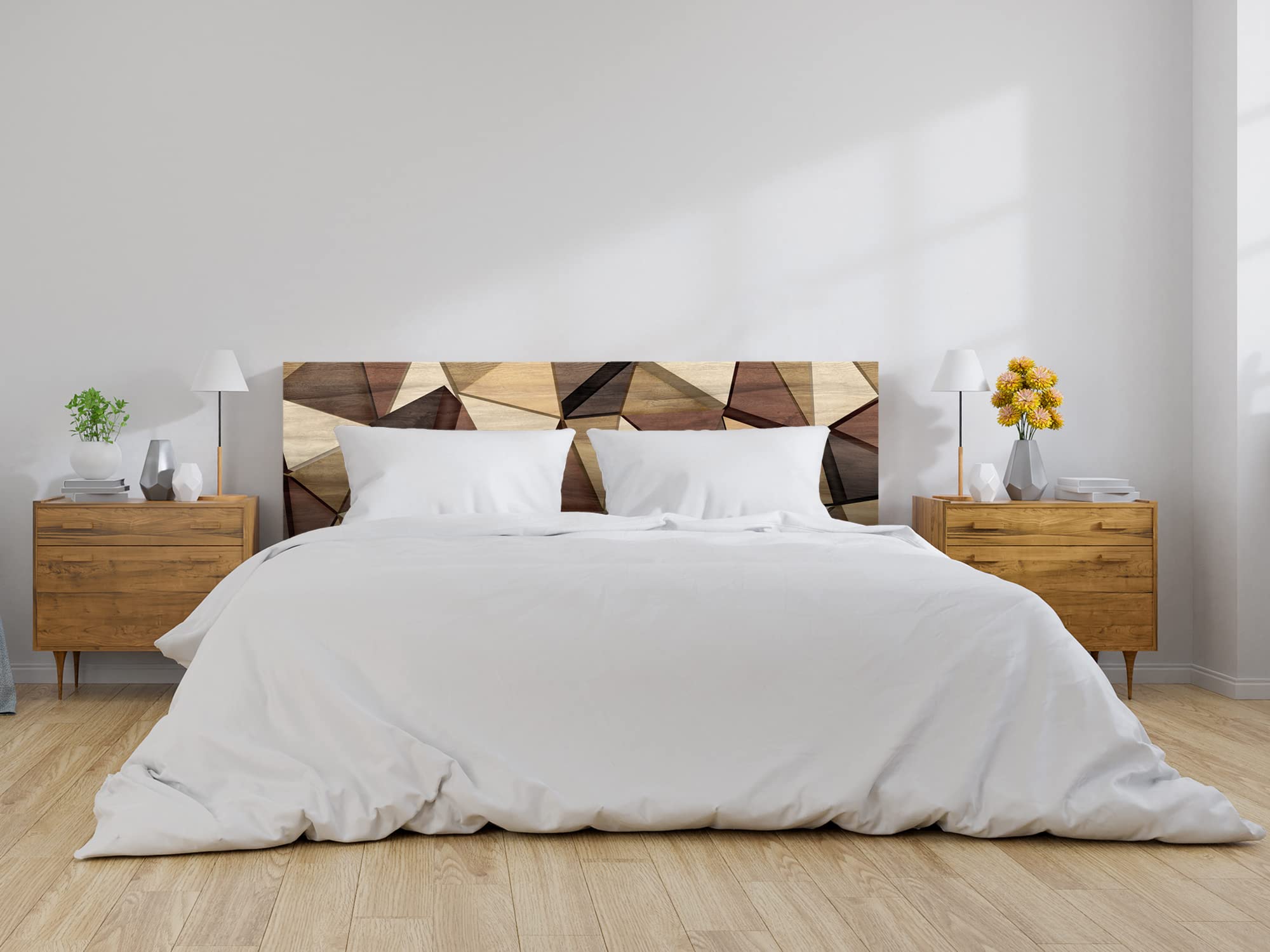 Oedim Cabecero Cama PVC Formas Geométricas Imitación Madera 150x60cm | Disponible en Varias Medidas | Cabecero Ligero, Elegante, Resistente y Económico