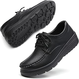 Women's Lightweight Nursing Shoes Comfortable Leather Loafers