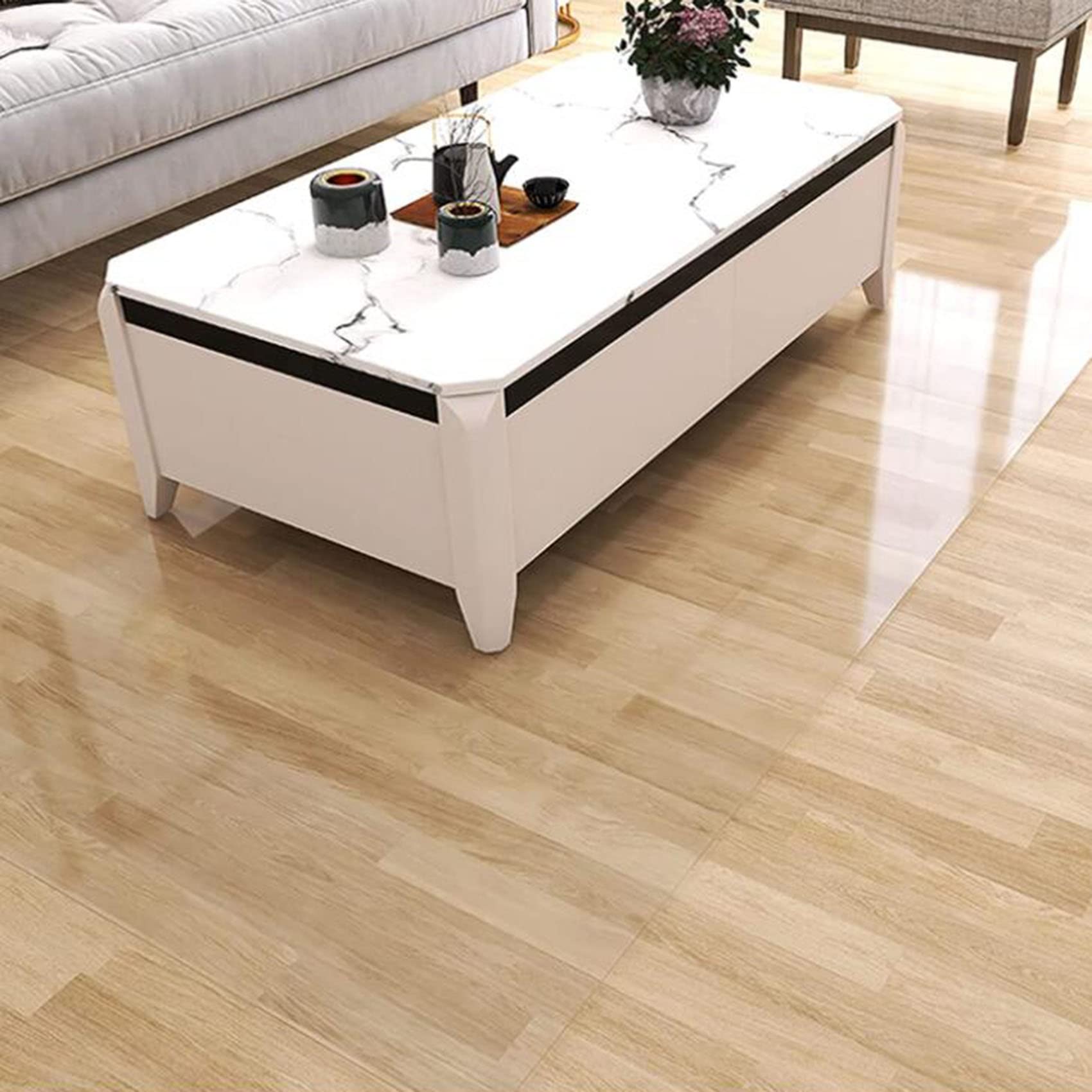 Protector de suelo antideslizante transparente, resistente a arañazos y desgaste, vinilo 100% impermeable, tamaños personalizables (60-140 cm), ideal para alfombras y muebles de interior.