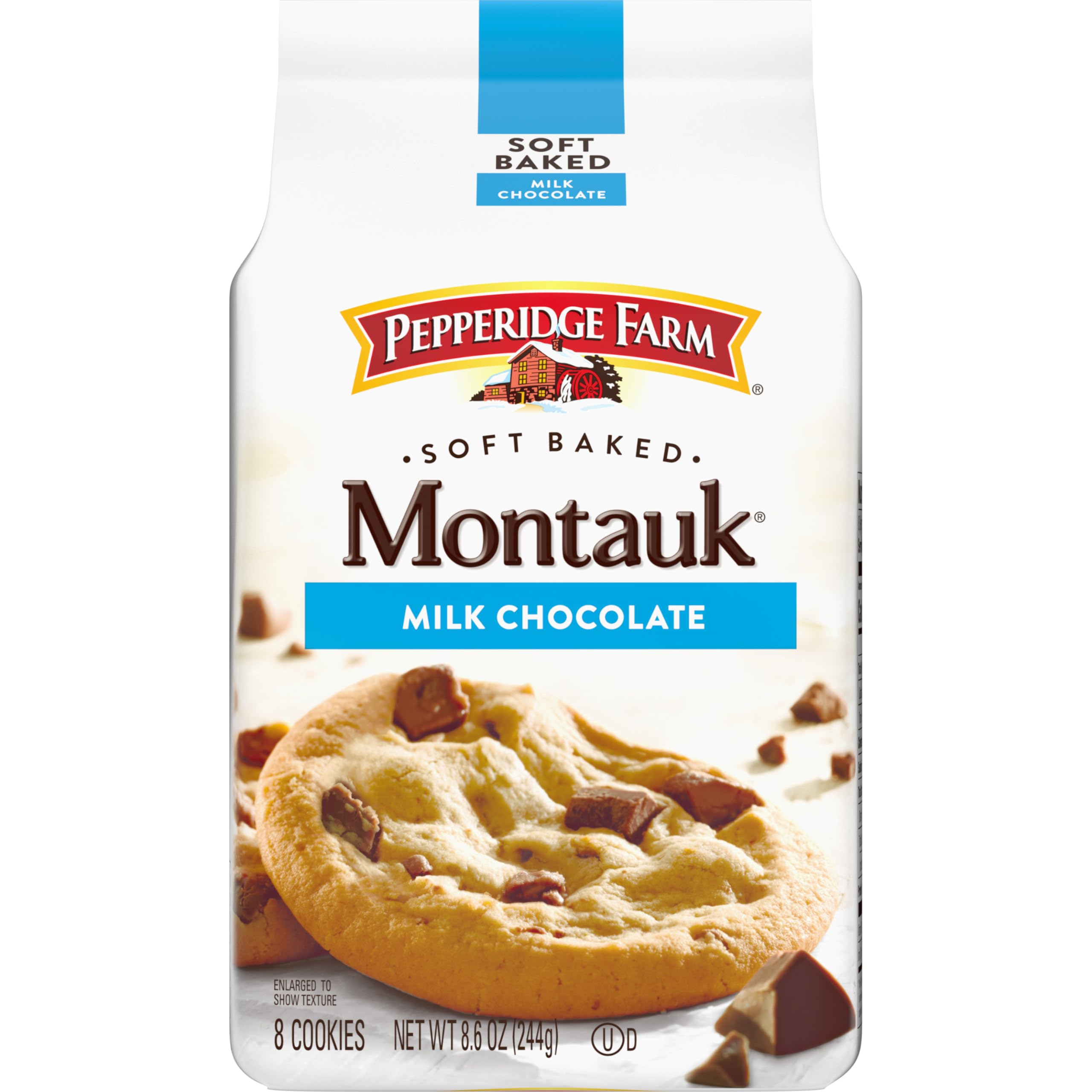Pepperidge FarmMontauk Soft Baked Milk Chocolate Chunk Cookies, 8.6 Oz Bag (8 Cookies)