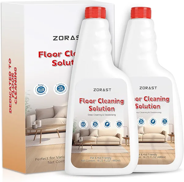 Floor Cleaning Solution, 2-Pack 16.23oz, Eco-Safe, Compatible with All Roborock Mopping Robots (S7, S8, Qrevo, Q7, Q8 series), Pet & Kid Friendly, Stain-Busting & Fresh-Scented
