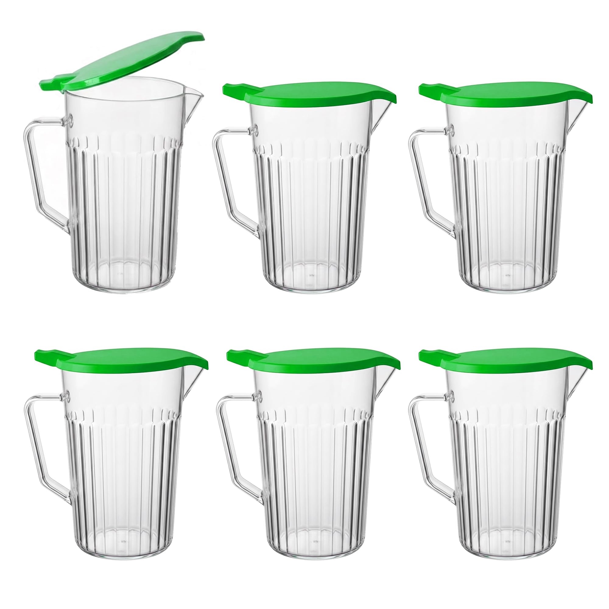 Designed for Care & Clinical ENVIRONMENTS - Pack of six Durable Polycarbonate Water jugs Developed for use in Care Homes, clinics and Hospital environments Where Strength & Hygiene are Essential.