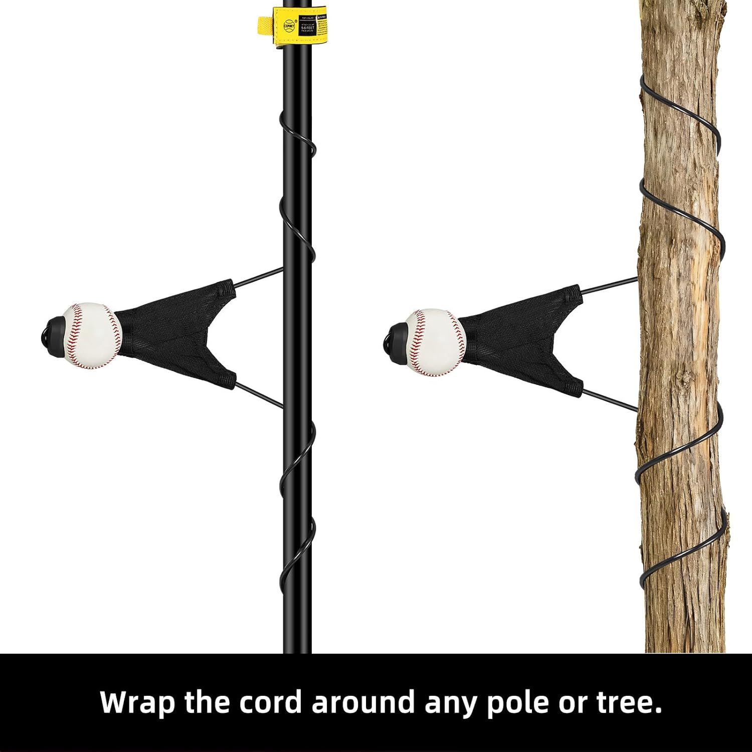 Batting Swing Trainer for Baseball and Softball, Portable Baseball Hitting Trainer, Solo Training Equipment for Beginners to Pros, Easy to Setup