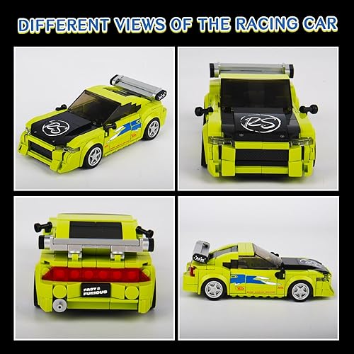 Miniatura 3 de Allhero Juegos de construcción de autos de carreras de juguete con vitrina acrílica, bloques de construcción modelo Eclipse Supercar, desafiante kit