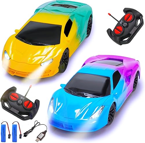 Remote Control Race Car for Boys Girls 3-5 Years- 2 Toddler Remote Control Cars Ages 2-4 Toy Racing for 6-8 Years Old Kids New Year Christmas