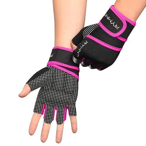 Guantes de entrenamiento con soporte para muñeca, guantes de levantamiento de pesas con protección completa de la palma y agarre extra para hombres