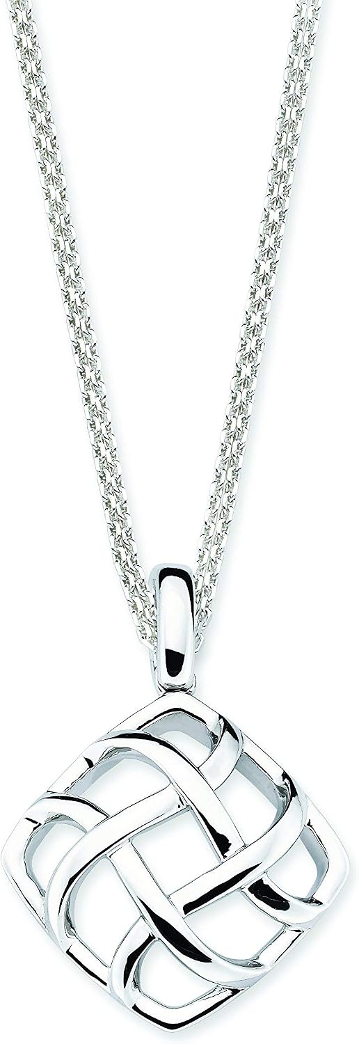 Boston Bay Diamonds .925 Sterling Silver Fashion Pendant Necklace with 17" Double Rolo Chain - Choice of Silhouette