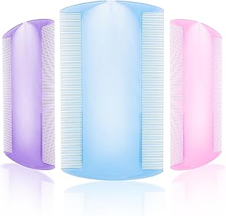 Sponsored Ad - Ankita Lice Comb|Nits Removal Comb Narrow Teeth Plastic|Lice Remover Dandruff Dust Double Sided Teath|Tick Removal Tool|Narrow Teeth Comb for Kids, Women and Men, Color May Vary (Pack Of 3 Multicolor, 3, count)