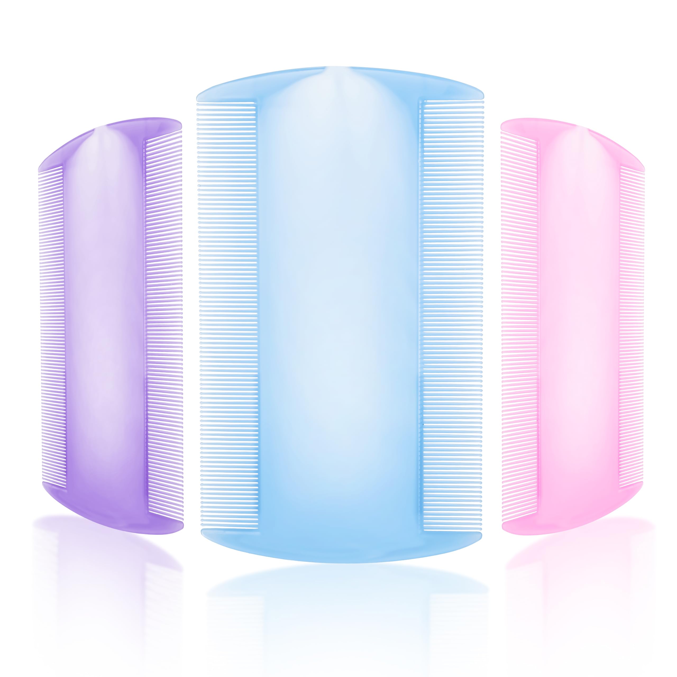 Ankita Lice Comb|Nits Removal Comb Narrow Teeth Plastic|Lice Remover Dandruff Dust Double Sided Teath|Tick Removal Tool|Narrow Teeth Comb for Kids, Women and Men, Color May Vary (Pack Of 3 Multicolor, 3, count)