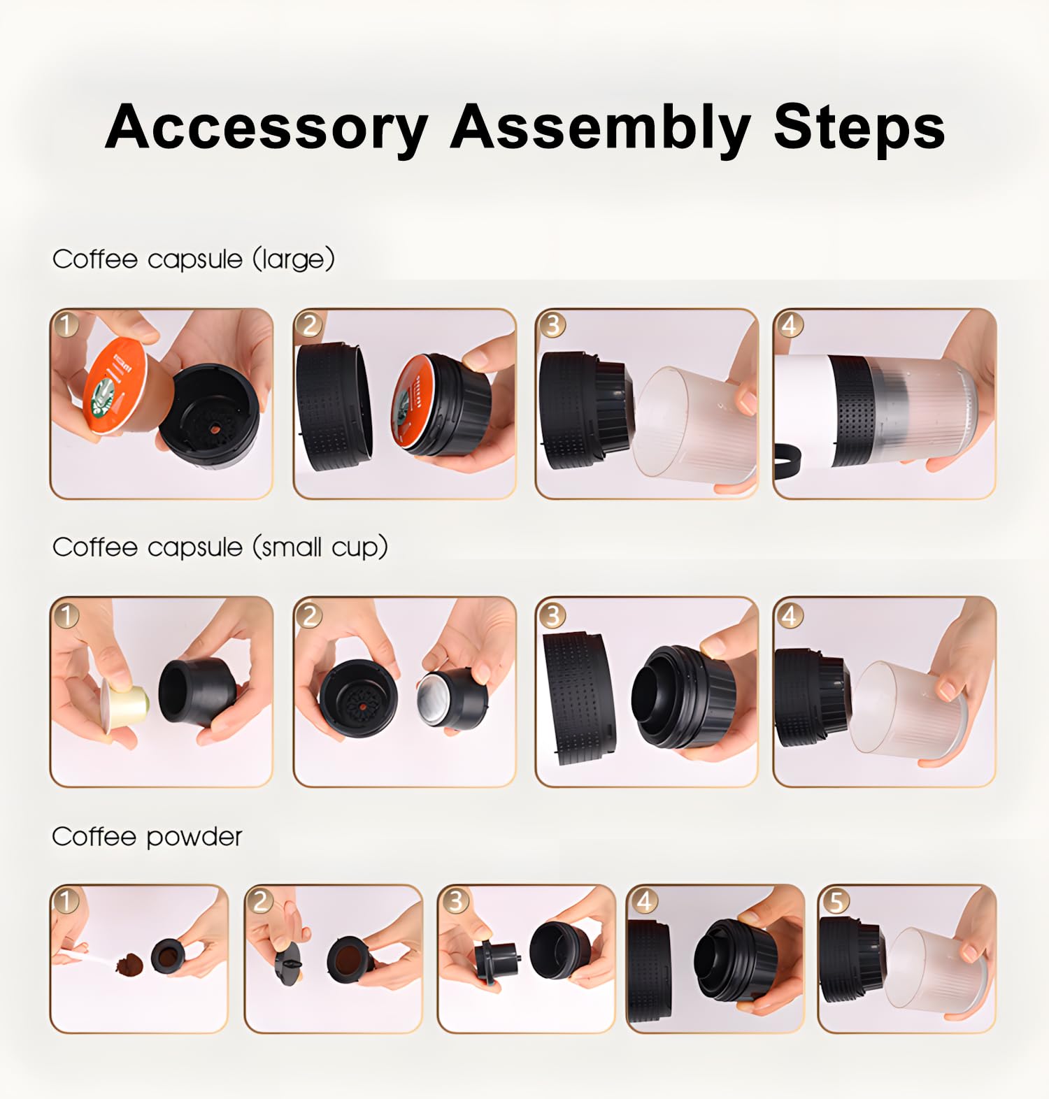 Macchina per caffè espresso elettrica portatile, macchina per caffe a batteria per viaggi in campeggio, macchina per caffè espresso autoriscaldante da 12 V compatibile con caffè macinato e capsule NS